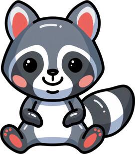 可爱小浣熊卡通形象