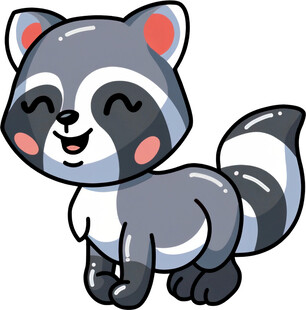 可爱小浣熊卡通形象