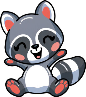 可爱浣熊卡通形象