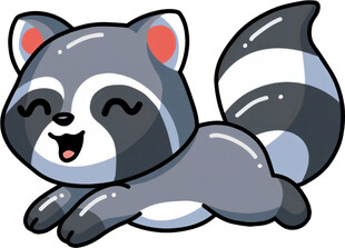 可爱小浣熊欢快奔跑