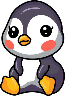 可爱小企鹅坐立形象