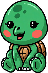 可爱绿海龟卡通形象