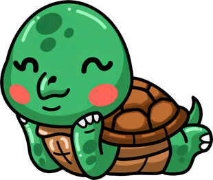 可爱绿海龟卡通形象