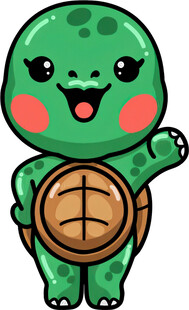 可爱卡通小乌龟形象展示