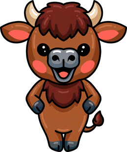 可爱卡通牦牛形象