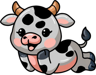 可爱卡通小牛形象