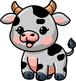 可爱卡通小牛形象