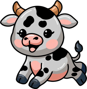 可爱卡通小牛形象