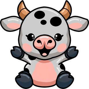 可爱卡通小牛形象
