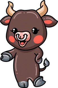 可爱卡通小牛形象展示