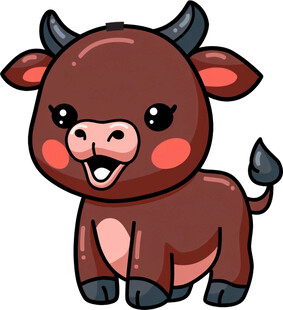 可爱小牛卡通形象
