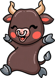 可爱小牛欢快跳跃