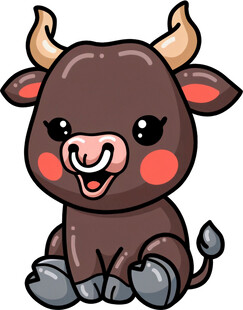 可爱卡通小牛形象