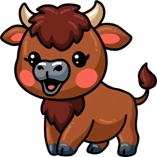 可爱卡通小牛形象