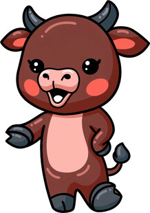 可爱卡通小牛形象展示