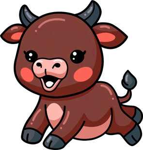 奔跑的可爱小牛