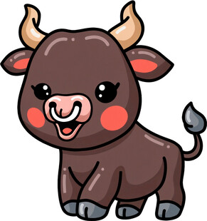 可爱小牛卡通形象