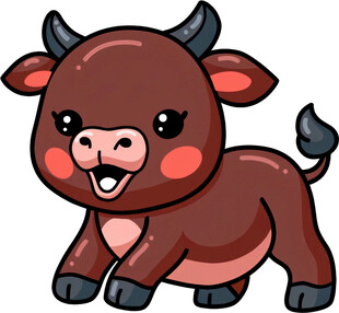 可爱小牛卡通形象
