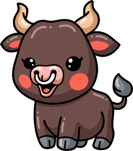 可爱小牛卡通形象
