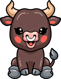 可爱小牛卡通形象