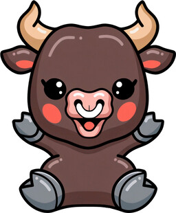 可爱卡通小牛形象