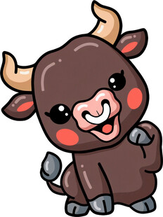 可爱小牛卡通形象