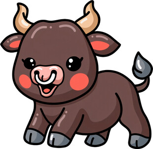 可爱小牛卡通形象