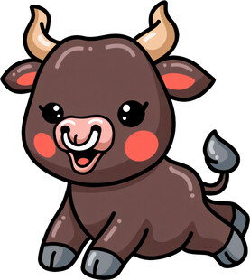 可爱小牛卡通形象