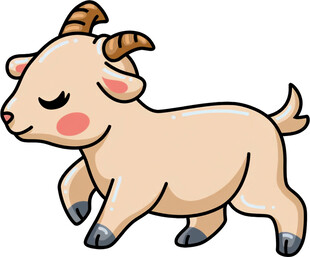 可爱小山羊欢快行走