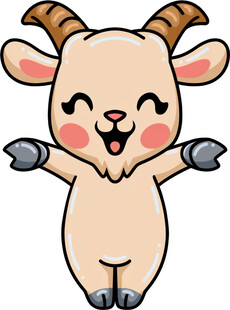 可爱小羊张开双臂