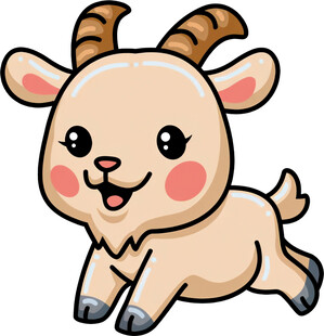 奔跑的可爱小山羊