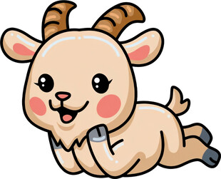 可爱小山羊趴着卖萌