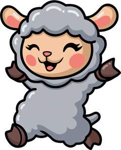 可爱小羊欢快跳跃