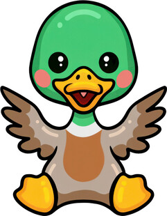 可爱绿头鸭卡通形象