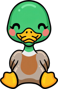 可爱绿头鸭卡通形象