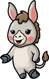 可爱卡通小毛驴形象