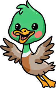 可爱绿头鸭卡通形象