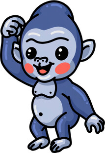 可爱卡通大猩猩形象