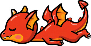 趴着的可爱红色小龙