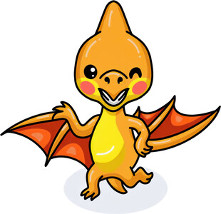 可爱橙色小龙卡通形象