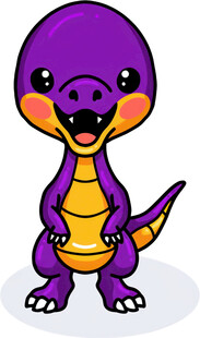 可爱紫色小恐龙形象