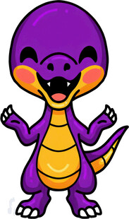 紫色开心小恐龙