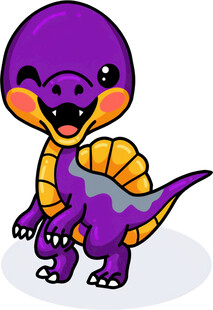 可爱紫色卡通恐龙形象