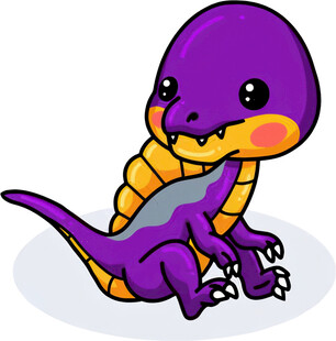 紫色可爱小恐龙形象