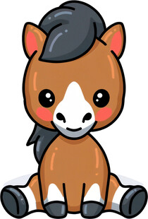 可爱卡通小马坐立形象