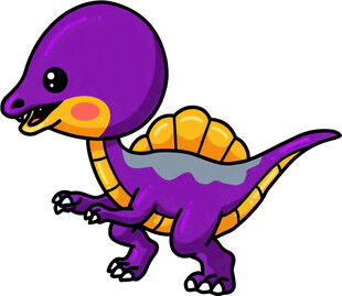 可爱紫色卡通恐龙形象