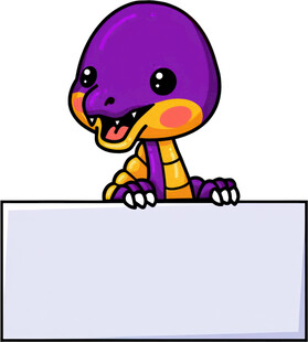 紫色恐龙举空白标牌