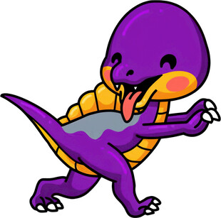 紫色小恐龙欢快奔跑