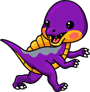 紫色小恐龙欢快行走