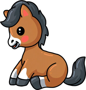 可爱小马卡通形象